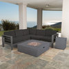 5-Piece Coral Bay Outdoor V-Shape Sectional Set, Fire Tab, Dark Gray
