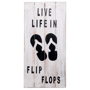 Live Life in Flip Flops Wood Sign, Indonesia