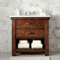 BENCHWRIGHT SINGLE SINK CONSOLE - RUSTIC MAHOGANY FINISH - Products