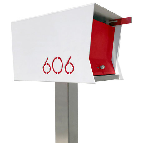 The RetroBox with Locking doors. Modern Pole Mounted Mailbox, Pole not included.