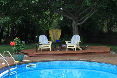 Small trendy backyard deck photo in Philadelphia with no cover