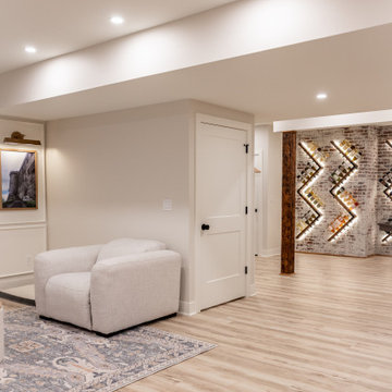 Basement Wine Cellar Wall and Under-Stair Kids' Playhouse
