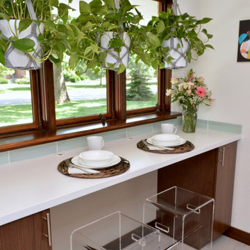 Contemporary Walnut Kitchen. Dura Supreme Cabinetry
