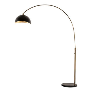Luna Bella Arc Floor Lamp 92" Weathered Brass & Marble