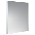 Fresca - Torino Mirror, White, 26" - Sleek and modern, the Fresca Torino Mirror breathes new life into bathroom decor. The moment you hang this gorgeous rectangular mirror in your home, everyone will want to know where you got it. This stunning mirror has a contemporary design and a clean White finish that will really pop against darker walls or blend beautifully with lighter colors. The glass is recessed into a unique frame that hugs the mirror along the sides. Both the top and bottom are frameless, causing the mirror to reflect additional light, while creating the illusion of a brighter, more spacious environment.  It measures 26" in width.