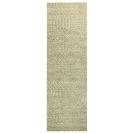 Technique 2'6" x 8' Solid Tan Hand Loomed Area Rug