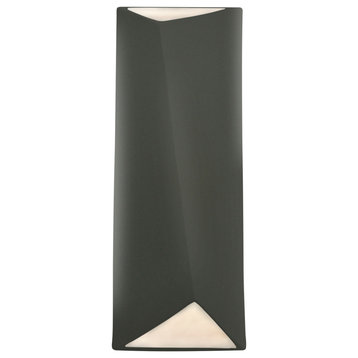 Ambiance Diagonal Rectangle LED Wall Sconce, Pewter Green