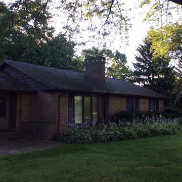 Before Landmark Pro Burnt Sienna and new 6 Inch Royal Brown Gutters
