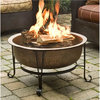Beautiful Fire Pit with Stand and Spark Screen
