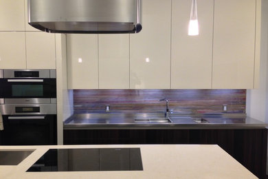 Example of a minimalist kitchen design in Miami