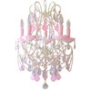 5 Light Chandelier with Pink Crystals
