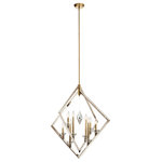 Kichler - Kichler 43052PN Eight Light Foyer Pendant, Polished Nickel Finish - Glamorous in shape and style, the Layan 8 light foyer pendant is a gem that lights up a space. The Polished Nickel and Classic Bronze finish combination shine with style, while the decorative crystal pendant sparkles. Bulbs Not Included, Number of Bulbs: 8, Max Wattage: 60.00, Bulb Type: B