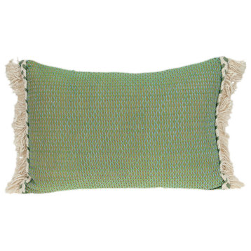 Parkland Collection Leesa Accent Green Pillow Cover With Poly Insert, 14"x20"