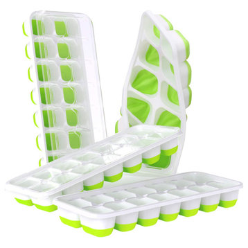 Ice Cube Trays 4 Pack, Easy-Release Silicone & Flexible 14-Ice Cube Trays