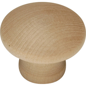 Belwith Hickory 1-1/4 " Natural Woodcraft Unfinished Wood Cabinet Knob P184-UW