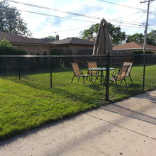 Black chain link fence