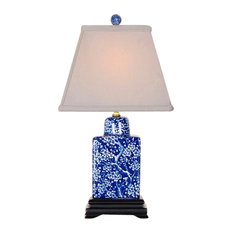 Porcelain Blue and White Plum Tree Tea Caddy Lamp