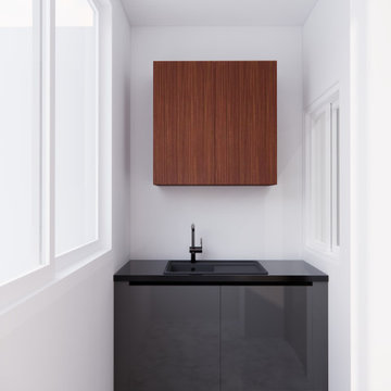 Modern Utility Sink and Cabinetry
