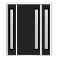 Frosted 1-Lite Fiberglass Smooth 64.5"x81.75", Right Hand In-Swing