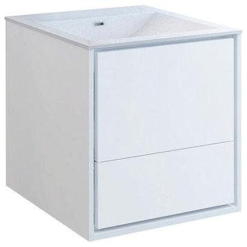 Fresca Catania 24" Gloss White Wall Hung Cabinet With Integrated Sink