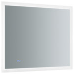 Fresca - Angelo Bathroom Mirror With Halo Style LED Lighting and Defogger, 36"x30" - The Fresca Bathroom Mirror is the perfect union of sleek design and modern technology. It offers halo style LED lighting around the edges and a dimmable touch switch for surface LED. It also has a touch switch defogger feature. This mirror measures 36"W x 30"H x 1.25"D and is available in various sizes. It can be mounted vertically or horizontally.
