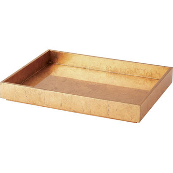 Luxe Gold Leaf Rectangle Tray Natural, Small