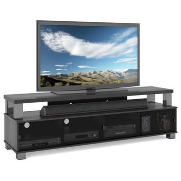 CorLiving Bromley 2 Tier TV Stand in Ravenwood Black - for TVs up to 95"