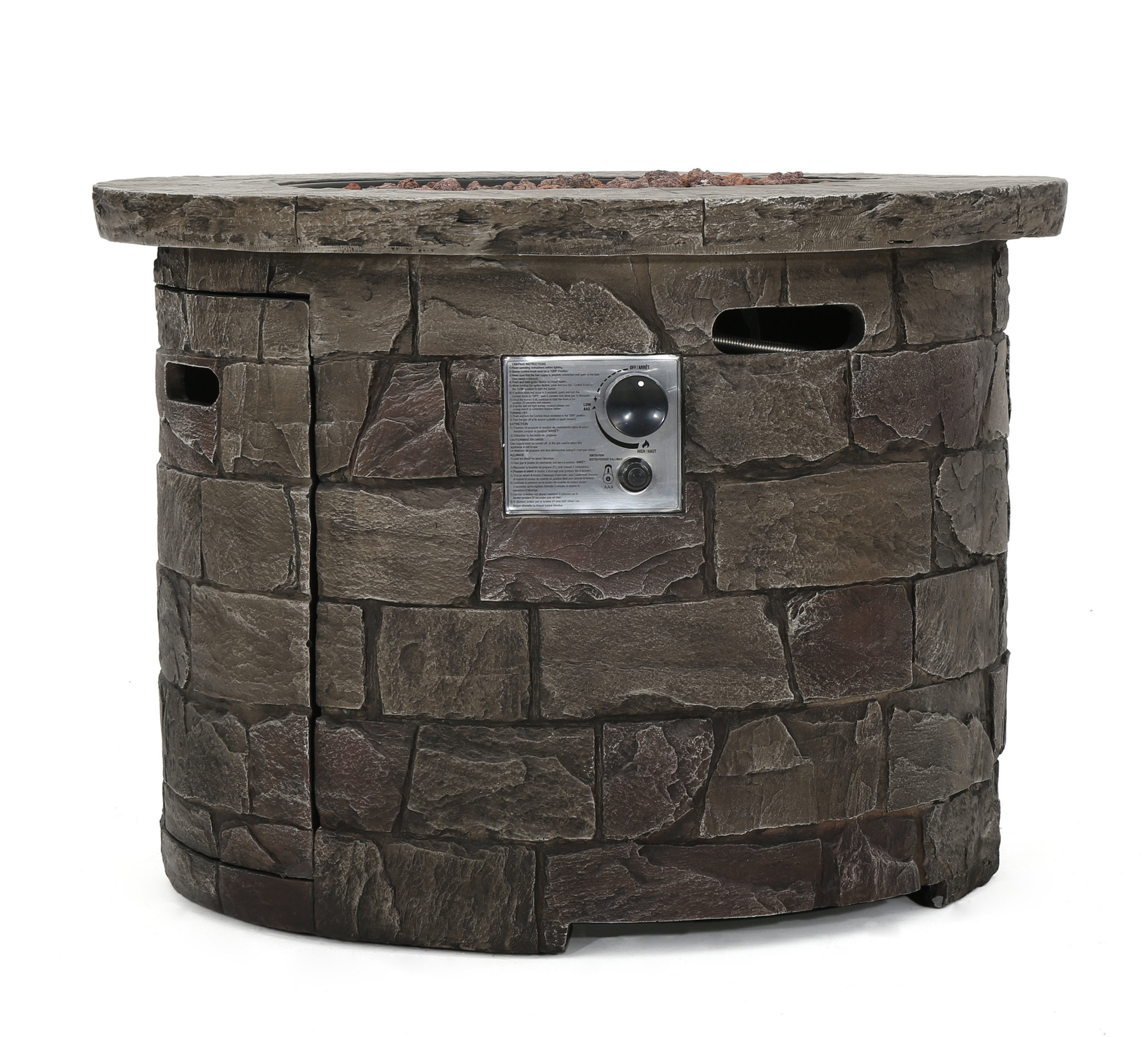 Stonecrest Outdoor Circular Firepit, Natural Stone Stonecrest Outdoor Circular Firepit, Natural Stone