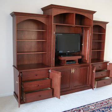 Cherry Walnut Bedroom Wall Unit/Entertainment Centers