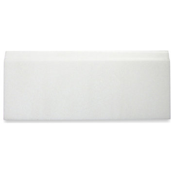 Thassos White Marble Baseboard Trim Molding 5x12 Polished, 1 piece