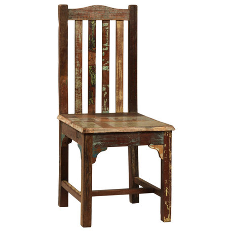 Journee Distressed Painted Reclaimed Hardwood Lath Back Dining Side Chair