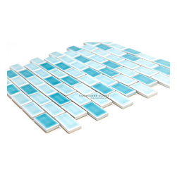 Brick Porcelain Mosaic, Mix Blue - Wall And Floor Tile