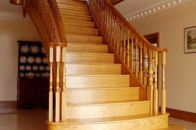 Traditional staircase in Manchester.