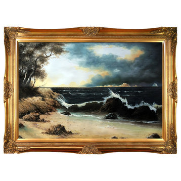 La Pastiche Storm Clouds Over the Coast with Frame, 32 x 44
