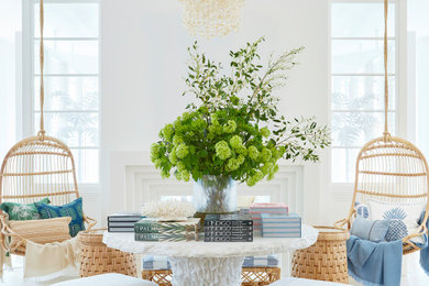 Inspiration for a large coastal white floor entryway remodel in Phoenix with white walls