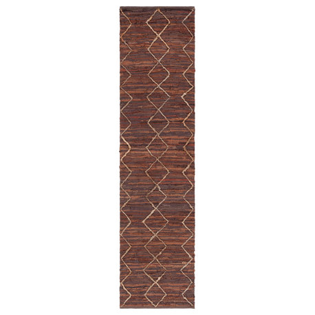 Safavieh Vintage Leather Collection VTL801 Rug, Brown/Natural, 2'3"x9'