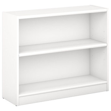 Bowery Hill 2 Shelf Bookcase in Pure White - Engineered Wood