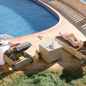 Hospitality Rattan Rubix 3 PC Chaise Lounge Set