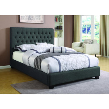 Coaster Chloe Transitional Charcoal Upholstered Eastern King Bed  80x89.5x53...