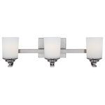 Sea Gull Lighting - Sea Gull Lighting 4430703-962 Kemal - 3 Light Bath Vanity - Wire/Cord Color: Black/White  MKemal 3 Light Bath V Brushed Nickel EtcheUL: Suitable for damp locations Energy Star Qualified: n/a ADA Certified: n/a  *Number of Lights: Lamp: 3-*Wattage:75w A19 Medium Base bulb(s) *Bulb Included:No *Bulb Type:A19 Medium Base *Finish Type:Brushed Nickel
