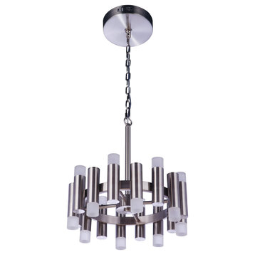 Simple Lux 16-Light Chandelier in Brushed Polished Nickel