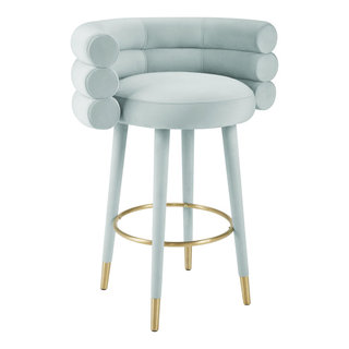 Betty Velvet Barstool Midcentury Bar Stools And Counter Stools by TOV Furniture Houzz