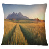 Summer Wheat Fields Slovakia Landscape Printed Throw Pillow, 16"x16"