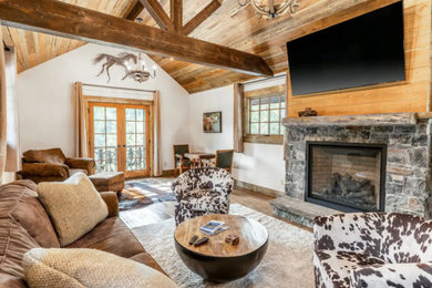 Inspiration for a rustic living room remodel in Other