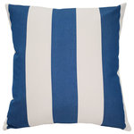 Pillow Decor - Sunbrella Cabana Regatta Stripes Outdoor Pillow 20x20 - Add a coastal touch to your outdoor space with this 20 inch square outdoor pillow, made from Sunbrella's Cabana Regatta Stripes fabric. Featuring alternating 3.5" stripes in white and blue, this high-quality pillow is crafted from durable Sunbrella yarn-dyed fibers to resist fading and moisture. Upgrade your patio or deck with our stylish and practical Cabana Regatta Stripes Outdoor Throw Pillow.FEATURES: