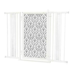 Fusion Gates - 36"-52" White Pearl Fusion Gate with Satin Harvest Design - Dog Gates