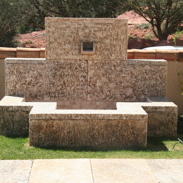 Patio layout showcasing our unique stone elements in architectural settings.