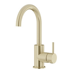 MEIR TIGER BRONZE ROUND GOOSENECK BASIN MIXER WITH COLD START - Bathroom Sink Taps