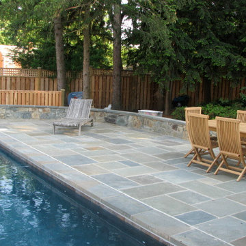 Flagstone Patio Around Swimming Pool