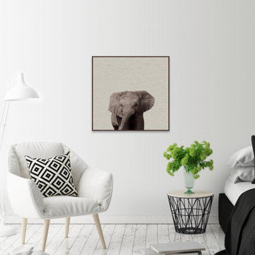 "Elephant Surprise" Floater Framed Painting Print on Canvas